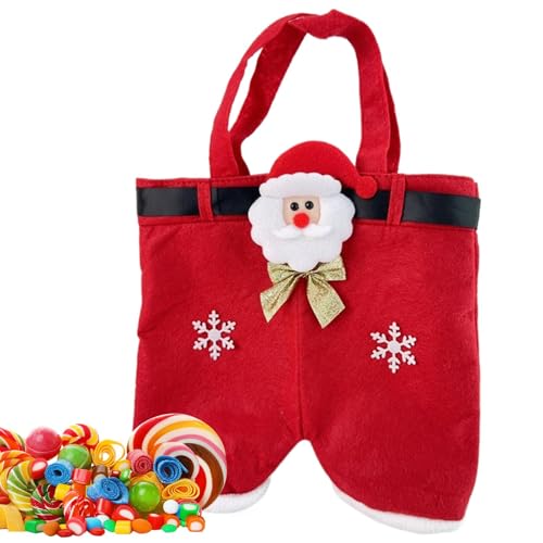 Lottehose Treat Taschen, Weihnachten Stoff Treat Taschen | Schöne Weihnachts-Süßigkeiten Taschen für Kinder,Mehrere Größen Winterurlaub Süßigkeiten Snack Verpackungsbeutel mit Griff von Generic