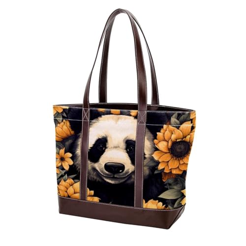 Lovely Panda-608 modische Damen-Geldbörse aus gewaschenem strapazierfähigem Leder mit Tragegriff oben mit Taschen, Reißverschluss, mehrfarbig, 33,8 x 12 x 31 cm von Generic