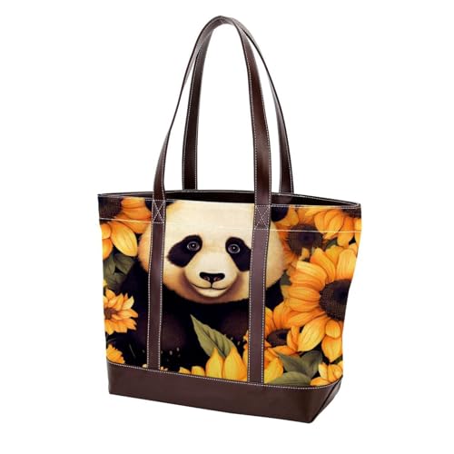 Lovely Panda-650 modische Damen-Schultertasche aus gewaschenem strapazierfähigem Leder mit Tragegriff oben mit Taschen und Reißverschluss, Mehrfarbig 04, 33.8x12x31cm/13.3x4.7x12.2 in von Generic