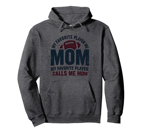 Lustige Fußball-Mama: Mein Lieblingsspieler nennt Mich Mama Pullover Hoodie, Unisex für Erwachsene, Anthrazit Meliert, S von Generic
