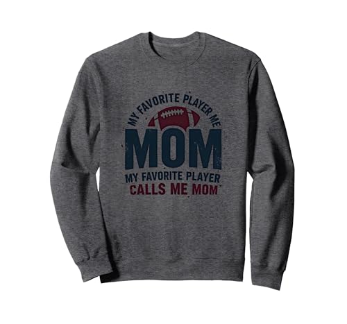 Lustige Fußball-Mama: Mein Lieblingsspieler nennt Mich Mama Sweatshirt, Unisex für Erwachsene, Anthrazit Meliert, M von Generic