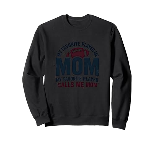 Lustige Fußball-Mama: Mein Lieblingsspieler nennt Mich Mama Sweatshirt, Unisex für Erwachsene, Schwarz, M von Generic