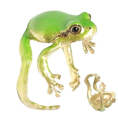 Lustiger Froschring – Froschschmuck für Frauen, Ring aus seltsamem grünem Harz | Lustiger Tierring, feiner handgefertigter Schmuck in Form eines Baumfrosches für Mädchen, Se référer au descriptif von Generic