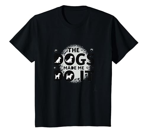 Lustiger Humor für Haustiere mit Aufschrift They're Eating The Dogs Made Me Do It T-Shirt, Kinder, Schwarz, 92 von Generic