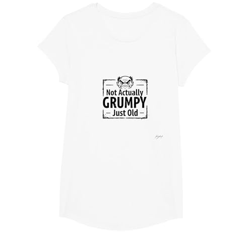 Lustiges Geschenk mit Aufschrift Not Actually Grumpy Just Old Man T-Shirt, Girls, Weiß, XS Lustiges Geschenk mit Aufschrift Not Actually Grumpy Just Old Man T-Shirt, Girls, Weiß, XS von Generic