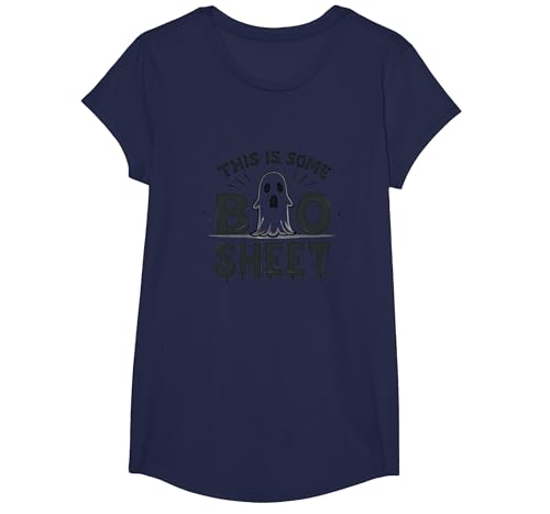 Lustiges Halloween-Wortspiel mit Geistermotiv T-Shirt, Girls, Marineblau, XS von Generic