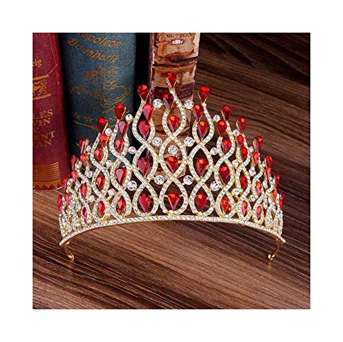 Luxus Multilayer Drop Royal King Hochzeit Krone Braut Tiaras Haar Schmuck Kristall Diadem Prom Party Pageant Zubehör Kopfschmuck von Generic