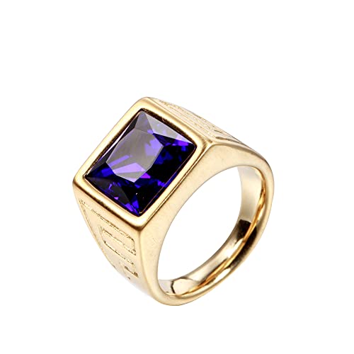 M盲nner Frauen Edelstahl Quadrat Edelstein Ringe Pers枚nlichkeit Schmuck Jahrestag Multicolor Edelstein von Generic