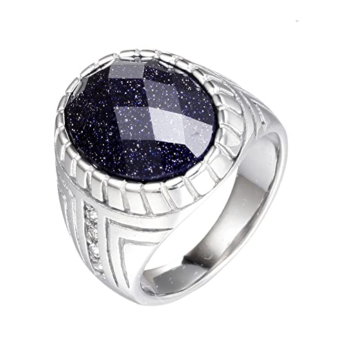 M盲nner Frauen Edelstahl Ring Band Oval Edelstein Pers枚nlichkeit Ringe Schmuck Multicolor Edelstein M盲nner Frauen Edelstahl Ring Band Oval Edelstein Pers枚nlichkeit Ringe Schmuck Multicolor Edelstein von Generic