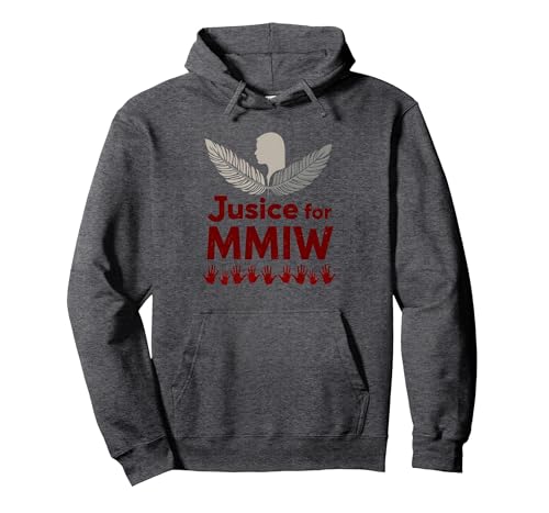 MMIW Justiz für vermisste und ermordete Indigene Frauen Pullover Hoodie, Unisex für Erwachsene, Anthrazit Meliert, S von Generic