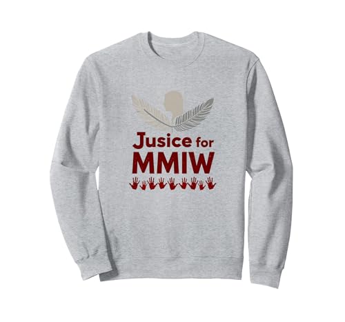 MMIW Justiz für vermisste und ermordete Indigene Frauen Sweatshirt, Unisex für Erwachsene, Grau Meliert, L von Generic