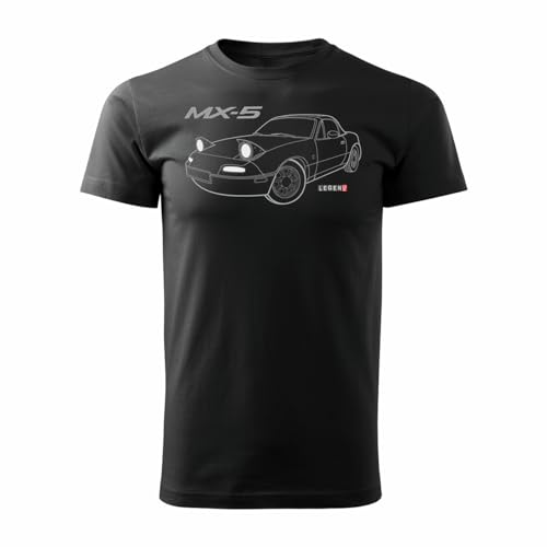 MX5 Auto T-Shirt T-Shirt MX5 MX-5 (DE/NL/SE/PL, Alfa, M, Regelmäßig, Schwarz), sc schwarz von Generic