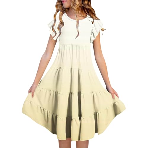 MäDchen Kleider A-Linie Freizeitkleid Mit Blumenprint ÄRmellos T-Shirt Tüllrock Set Kinderkleider TräGerkleid Elegante Kinderkleidung Partykleid Linie Sommerkleider MäDchenkleidung von Generic
