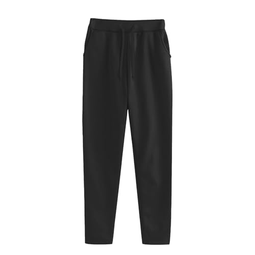 Mädchen Baggy Jogginghose Drawstring Elastische Sporthose Lockere Freizeithose Hohe Taille Sweatpants Baumwolle Einfarbig Winter Outdoorhose Teenager Lässiger Trainingshose mit (Black, 12-13 Years) von Generic