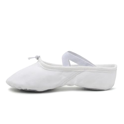 Mädchen Ballettschuhe Canvas Flache Tanzschuhe for Erwachsene Frauen Kinder Klassische Split-Sohle Weiches Leder(E,43(26.5cm)) von Generic