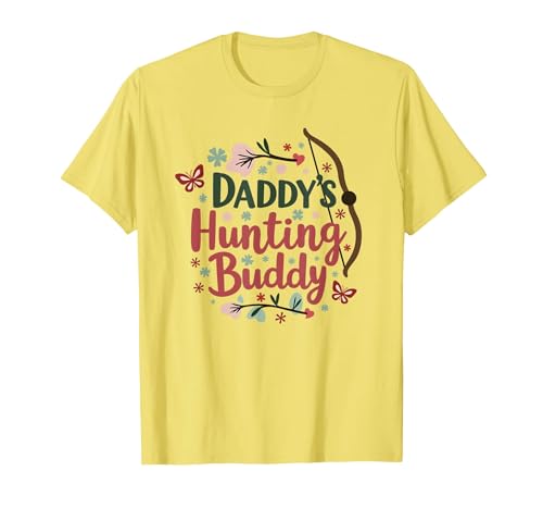 Mädchen Camo Daddy's Hunting Buddy Outdoor Adventure T-Shirt, Herren, Gelb, 3XL von Generic