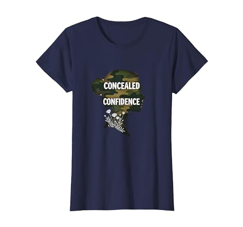 Mädchen-Camo: Verdeckte Selbstbewusstseinsermächtigung T-Shirt, Damen, Marineblau, 3XL von Generic