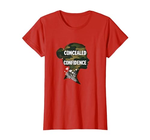 Mädchen-Camo: Verdeckte Selbstbewusstseinsermächtigung T-Shirt, Damen, Rot, XL von Generic