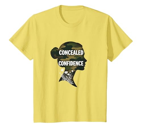Mädchen-Camo: Verdeckte Selbstbewusstseinsermächtigung T-Shirt, Kinder, Gelb, 92 von Generic