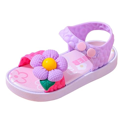 Mädchen Einzelschuhe Kinder Blumen Sandalen Leder Strass Solide Bowknot Prinzessin Mit Freizeit Gummiband Slingback Kleid Schuhe von Generic