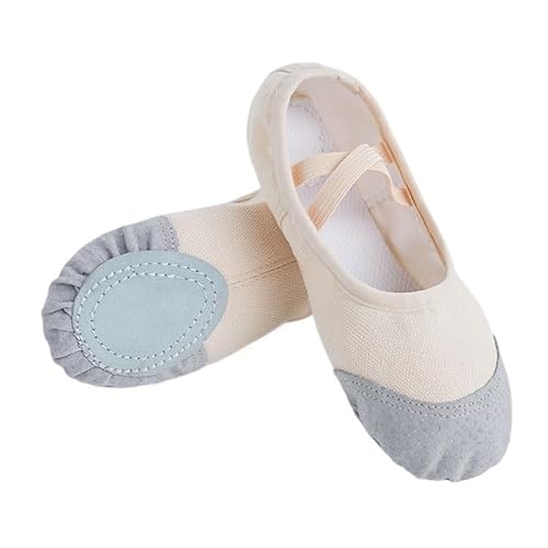 Mädchen Frauen Ballettschuhe Tanzschuh Canvas Hausschuhe Wohnungen Kinder Erwachsene weiche Sohle Ballerina(Flesh,32) von Generic