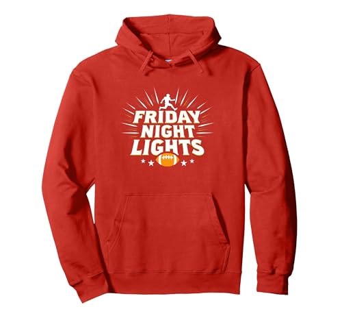 Mädchen Fußball Friday Night Lights Game Day Spirit Pullover Hoodie, Unisex für Erwachsene, Rot, S von Generic