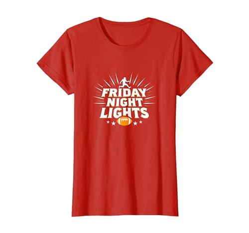 Mädchen Fußball Friday Night Lights Game Day Spirit T-Shirt, Damen, Rot, XS von Generic