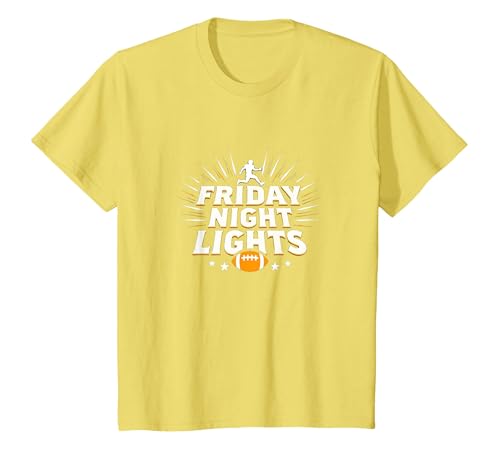 Mädchen Fußball Friday Night Lights Game Day Spirit T-Shirt, Kinder, Gelb, 128 von Generic