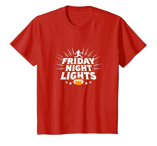 Mädchen Fußball Friday Night Lights Game Day Spirit T-Shirt, Kinder, Rot, 104 von Generic