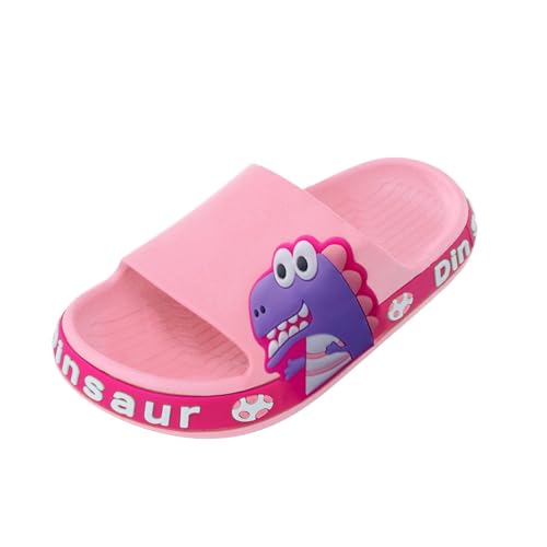 Mädchen Hausschuh 25 Niedlichen Cartoon Strand Hausschuhe Für Kinder PVC Rutschfeste Mädchen Sommerschuhe Hausschuhe Damen Gefüttert (Pink, 33 Big Kids) von Generic