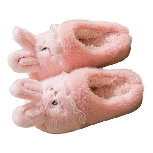 Mädchen-Hausschuhe mit Hasenmotiv warme gemütliche Slipper für Kinder weiches Kunstlederfutter Bequeme Hausschuhe für den Alltag Freizeit (31.5) von Generic