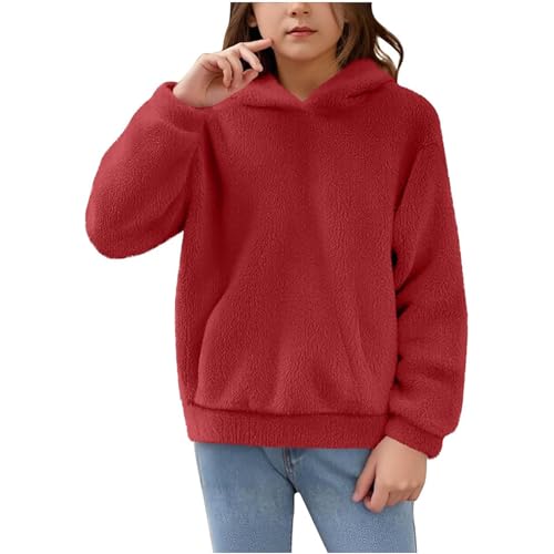 Mädchen Hoodie Kapuzenpullover Kinder Fleece Hoodie Unisex Warm Sweatershirt Mädchen Jungen Winter Plüsch Pullover mit Taschen von Generic