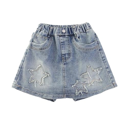 Mädchen Jeansröcke Frühling Sommer Jeans Shorts Röcke Hosenrock Jeansrock Jeans Minirock Mädchenröcke Mit Kurzen Skorts A-Linie Mini Denim Kurzen Rock 2-17 Jahre Streetwear von Generic