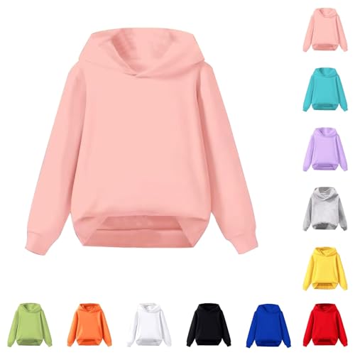 Mädchen Kapuzenpullover Einfarbig Pullover Junge Langarm Hoodie Y2K Sweatshirt mit Kapuze Kinder Lässig Kapuzenpulli Sport Sweatjacke Cute Oberteile (Blue, 8-9 Years) von Generic
