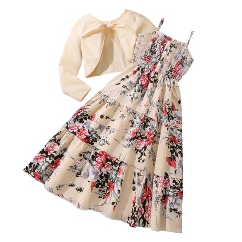 Mädchen Kleider Freizeitkleider Strandkleid Teenager Knielang Kinderkleider Lässig Midikleid Kurzarm Partykleid Prinzessin Kleid Kinder Mädchenkleid 3-14 Jahre von Generic