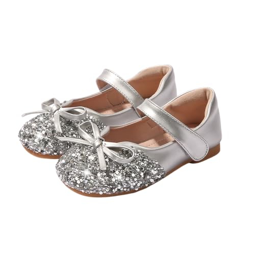 Mädchen Kristall Schuhe rutschfest bequemes weiches Leder Bowknot Kinder Prinzessin Ballett Flache Schuhe Party Hochzeit Geburtstag Kleid Cosplay Silber 25.5 EU Mädchen Kristall Schuhe rutschfest bequemes weiches Leder Bowknot Kinder Prinzessin Ballett Flache Schuhe Party Hochzeit Geburtstag Kleid Cosplay Silber 25.5 EU von Generic