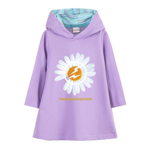 Mädchen Langarm Kapuzenkleid Baumwolle Kapuzenpullover für Langarmshirt Kleid,Prinzessin Kinder Strickkleid (e-10,140) von Generic