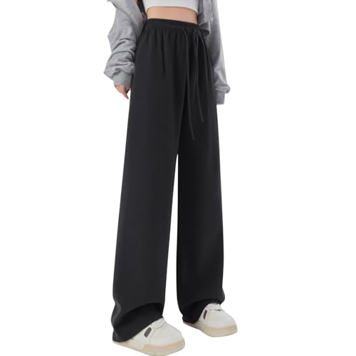 Mädchen Leinenhose Sommer Hose Casual Leinen Leicht Hosen Weites Bein Palazzo Freizeithose Hohe Taille Einfarbig Sommerhose Stoffhose mit Taschen für Teenager Mädchen 4-18 Jahre von Generic
