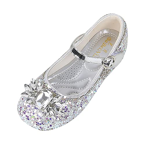 Mädchen Pailletten Kristall Prinzessinnen Schuhe Mary Jane Festliche Kleidschuhe rutschfeste Weichen Sohlen Fasching Party Hochzeit Ballerina Schuhe Kinder Abendschuhe von Generic