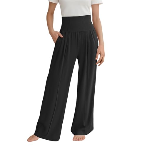 Mädchen Palazzo Hose mit Weitem Bein,Sommer Boho Hohe Taille Freizeithose 2025,Einfarbig Lässig Mädchenhose,Casual Bequem Palazzo Stoffhose für Teenager 4-14 Jahre Mädchen Palazzo Hose mit Weitem Bein,Sommer Boho Hohe Taille Freizeithose 2025,Einfarbig Lässig Mädchenhose,Casual Bequem Palazzo Stoffhose für Teenager 4-14 Jahre von Generic