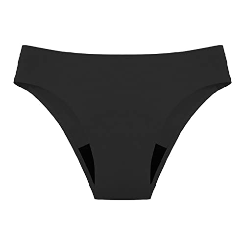 Mädchen Perioden Bikini Auslaufsichere Menstruations Bikinihose Damen Badehose Hohe Taille Periodenunterwäsche Saugstark Bikinislips Menstruationsunterwäsche Unterhosen Teenager,Schwarz,S von Generic