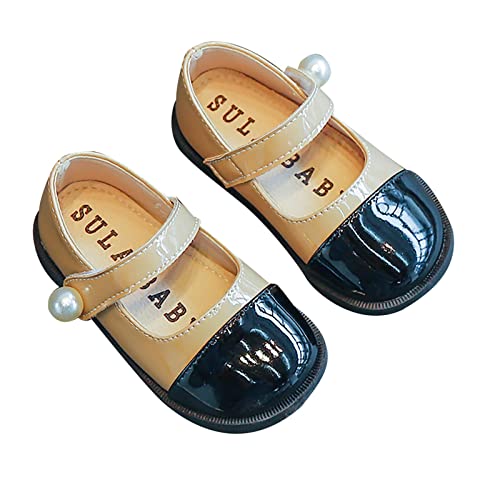 Mädchen Perlen Design weiche runde zweifarbige Design Zehe Prinzessin Kleid flache Schuhe (Kleinkind/kleines Kind/große Kinder) Sandalen 30 von Generic