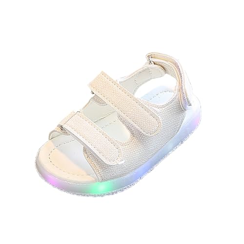 Mädchen Sandalen Bequeme Schuhe Mit Kinder Sportsandalen Beleuchtete Schuhe Kinder Kleinkind Schuhe Mädchen Sommersandalen Weichen Sohlen Atmungsaktive Schuhe (White, 23 Infant) von Generic