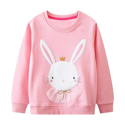 Mädchen Sweatshirt Kinder Süß Cartoon Sweatshirt Pullover Sport Langarm Warm Baumwolle Top Sweatshirt 2-7 Jahre,Gr.92-122 von Generic
