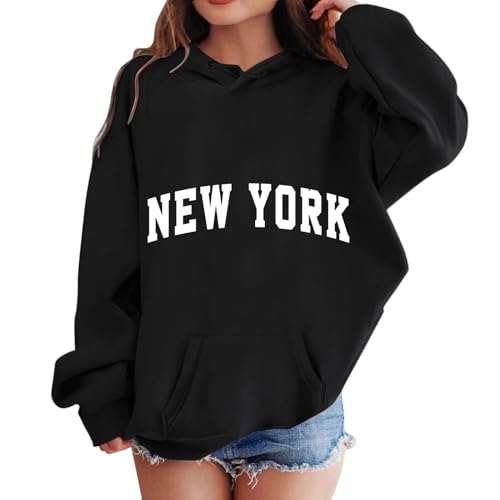 Mädchen Sweatshirt mit Kapuzen Briefe Drucken Langarm Kapuzenpullover lässig Locker übergroße Pullover für Teenager Mädchen Kleinkind Kinder Oversized Bequemer Herbst Winter Tops 3-12 Jahre von Generic