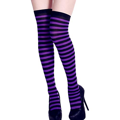 Mädchen Thigh High Socks Kniestrümpfe Damen & Herren Baumwolle Mit Komfortbund Weiche Overknee Socken Für Winter Retro Schüler Überknie Strick Socken von Generic