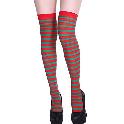 Mädchen Thigh High Socks Kniestrümpfe Damen & Herren Baumwolle Mit Komfortbund Weiche Overknee Socken Für Winter Retro Schüler Überknie Strick Socken von Generic