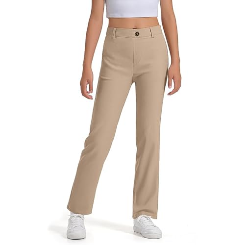 Mädchen Uniformhose Kinder Anzughose Hoch Dehnbar mit Taschen Größe 5-14 Jahre von Generic