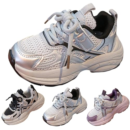 Mädchen Y2k Leicht Turnschuhe Plateau Sneaker Atmungsaktive Sportschuhe Plattform Trainer Dünn Reiseschuhe Mode Höhe Erhöhen Bequeme Walking Schuhe (Black, 27 Little Child) von Generic