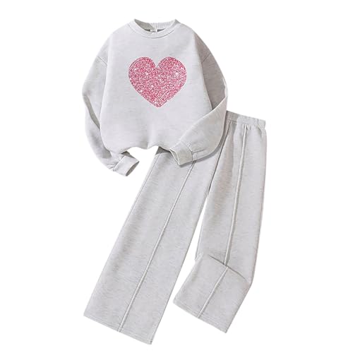 Mädchen Zweiteiler Outfit Set - Unisex SüßE Klamotten Sport Freizeit Mode Kinder Sportkleidung Lässiger Sportanzug Workout Laufen Outfit Geburtstage Geschenk von Generic